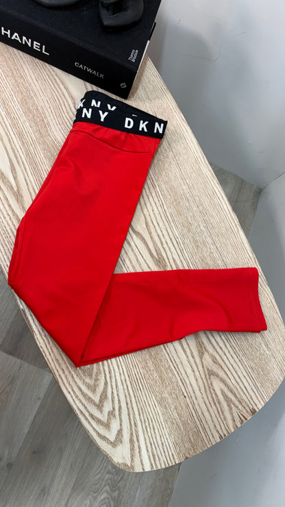 Kids DKNY Red Black Logo Leggings – Age 10