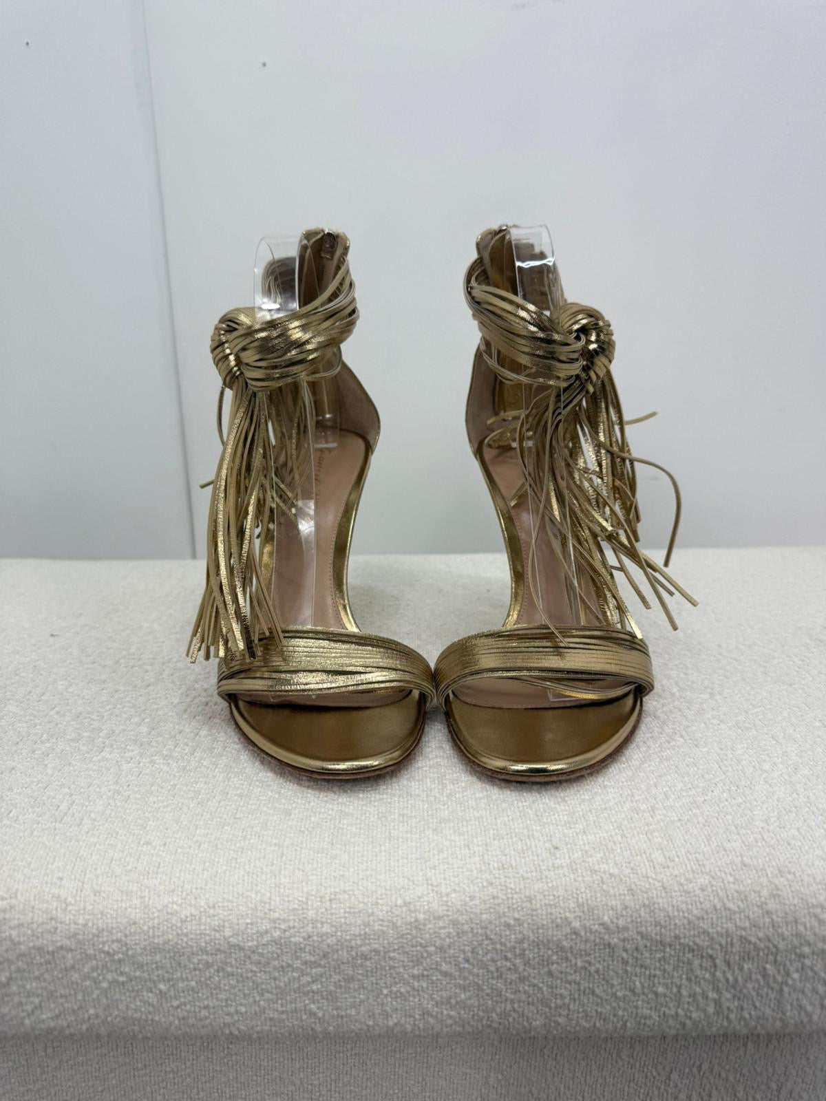 Gianvito Rossi Gold Tassel 'Noelle' Heels - UK 6
