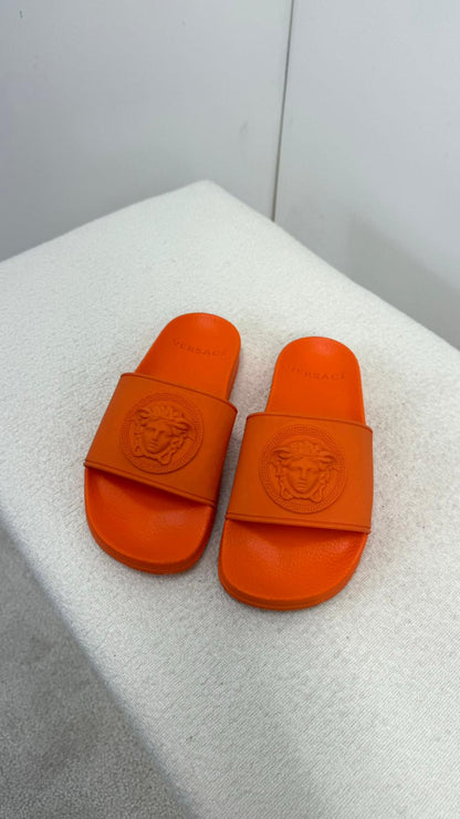 Kids Versace Orange Medusa Slider - EU 35 UK 2.5