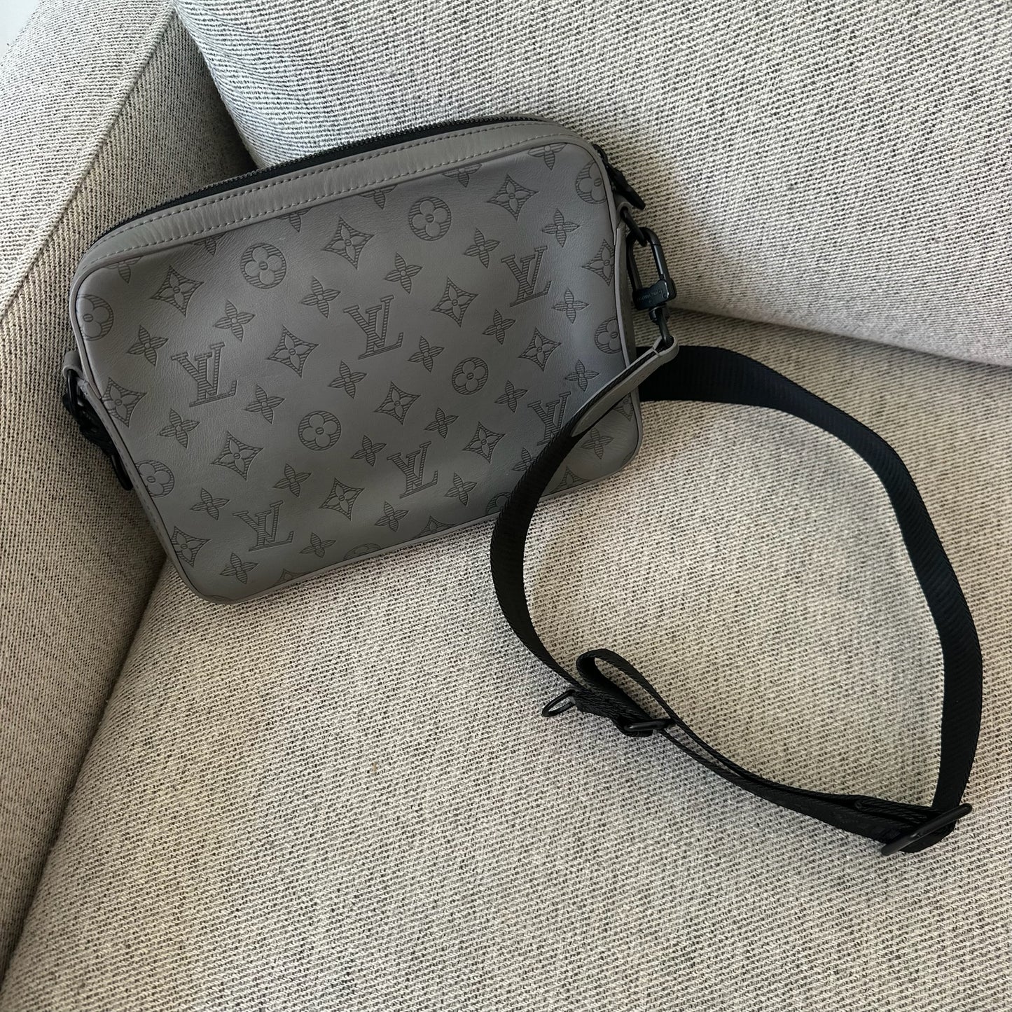 Louis Vuitton Grey Monogram Shoulder Messenger Bag