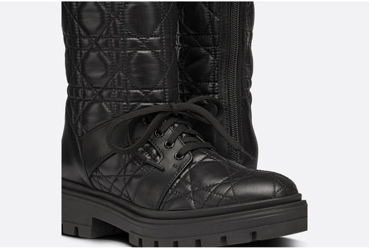 Kids Dior Black Cannage Technical Fabric Boots-  Eu 33/ UK 1