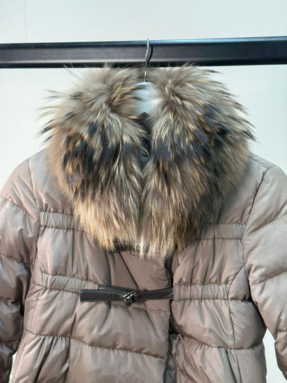 Moncler Lemming Fur Down Puffer Quilted Parka Jacket -Size 1/Small