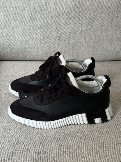 Hermes Black White Bounce Trainers - 40.5/UK 6.5
