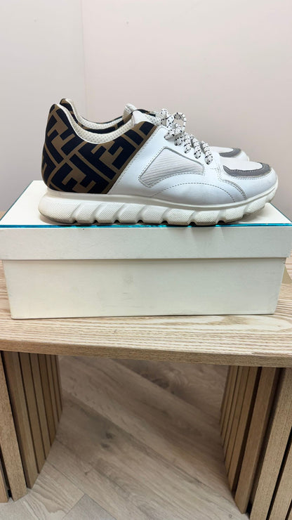 Kids Fendi Kids White FF Trainers – EU 37 / UK 4