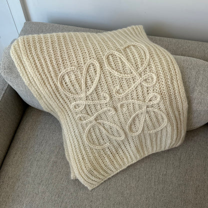 Loewe Cream Mohair Anagram Scarf