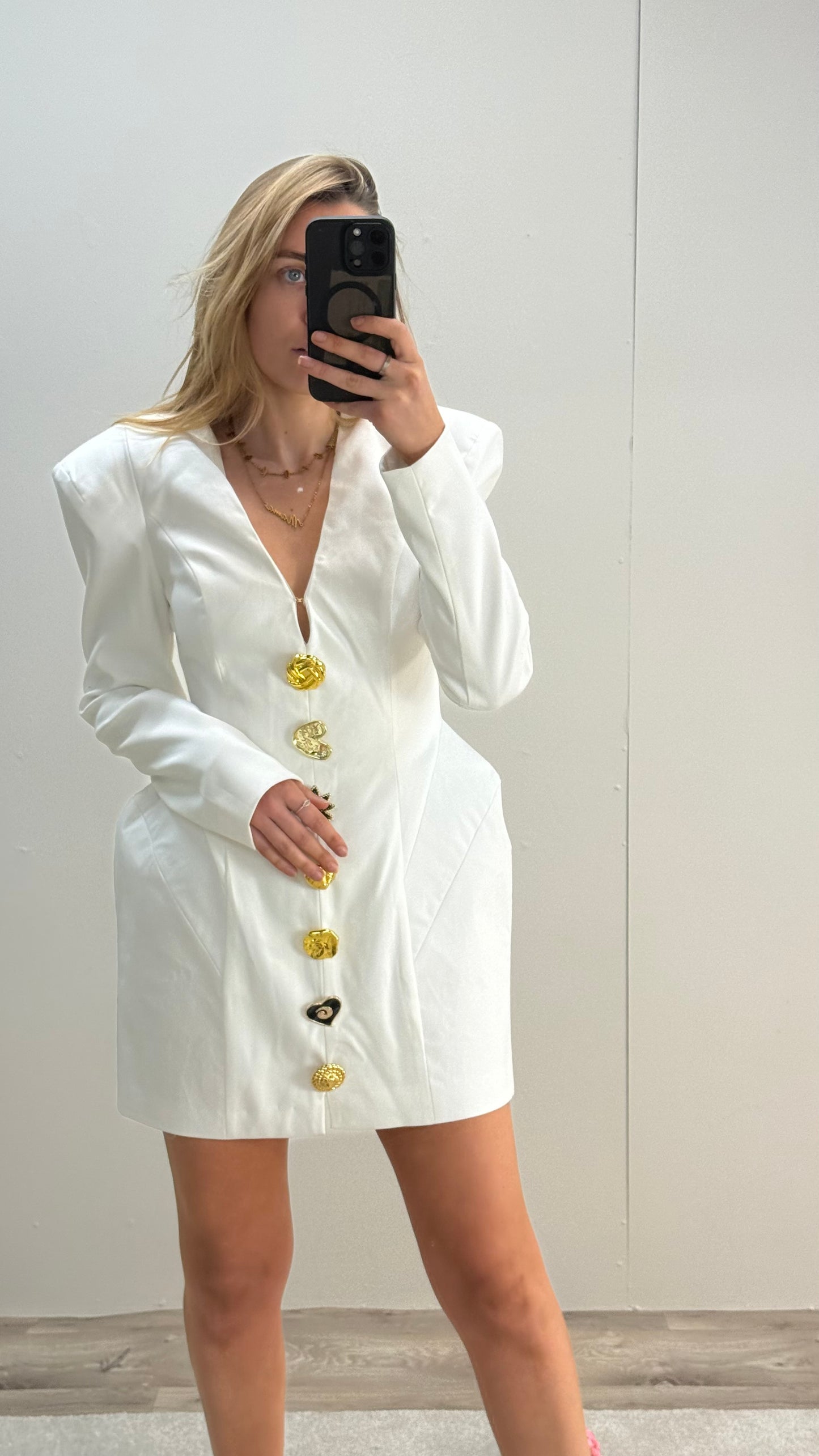 Atoir White Multi Button Structured Florance Dress- UK 6