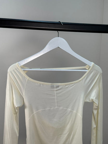 Jacquemus Cream & Gold Detailed Open-Back Camisole Long Sleeve - Small