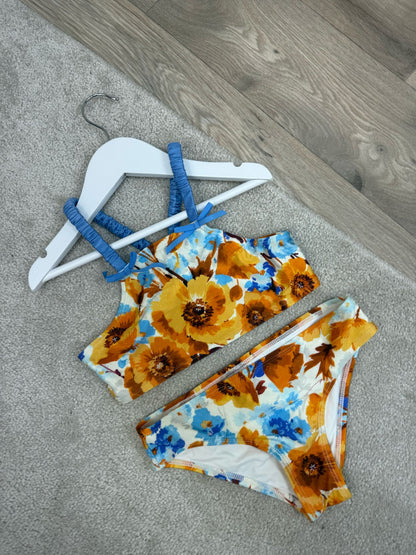 Kids Zimmermann Blue Yellow Flower Bikini -Age 8