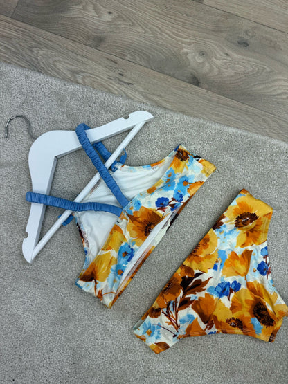Kids Zimmermann Blue Yellow Flower Bikini -Age 8