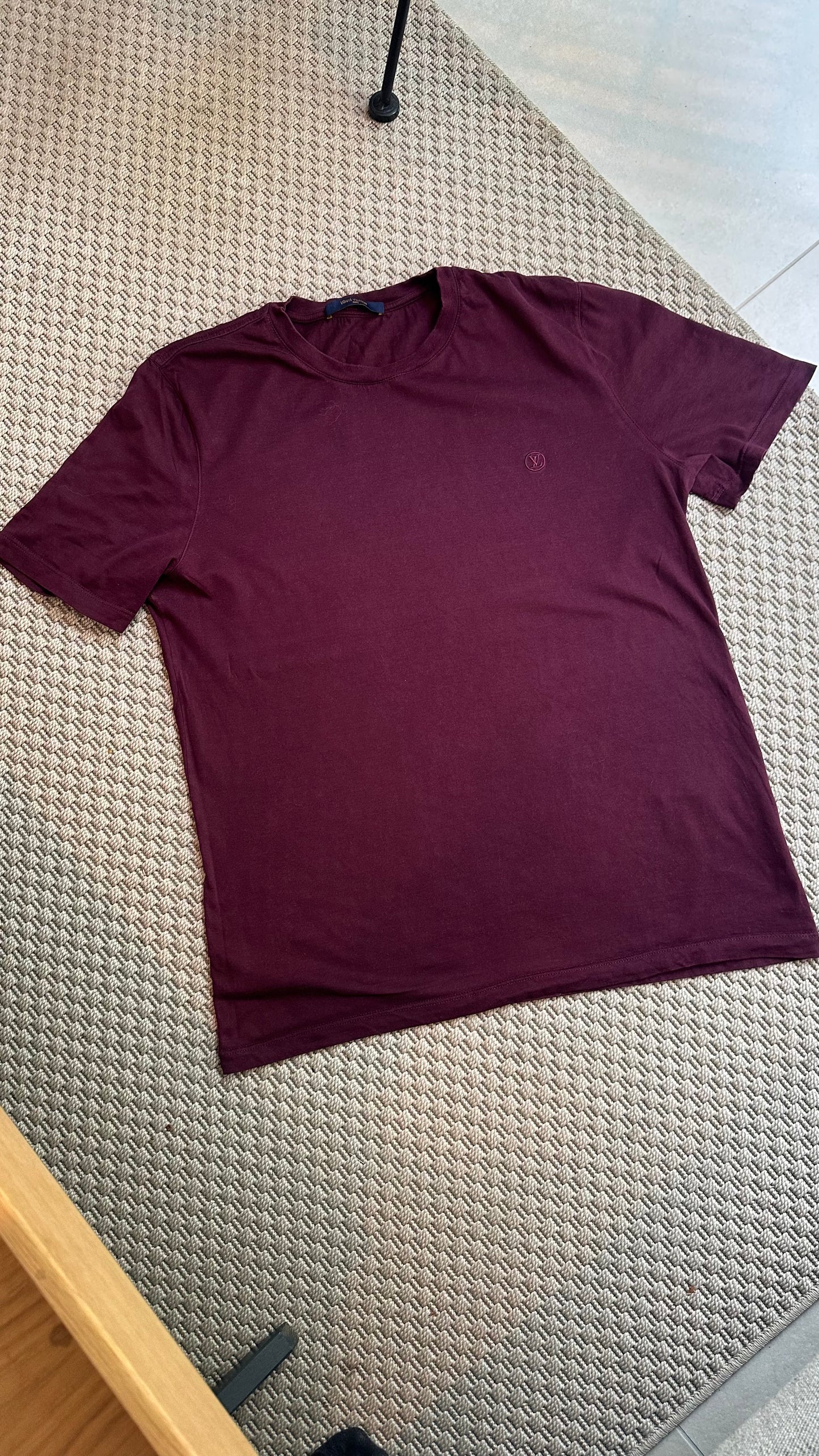 Louis Vuitton Burgundy Embossed LV Monogram T-Shirt, XXL