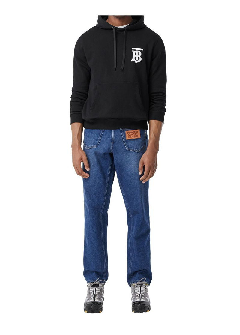 Burberry Monogram Motif ‘TB’ Cotton Hoodie – Medium