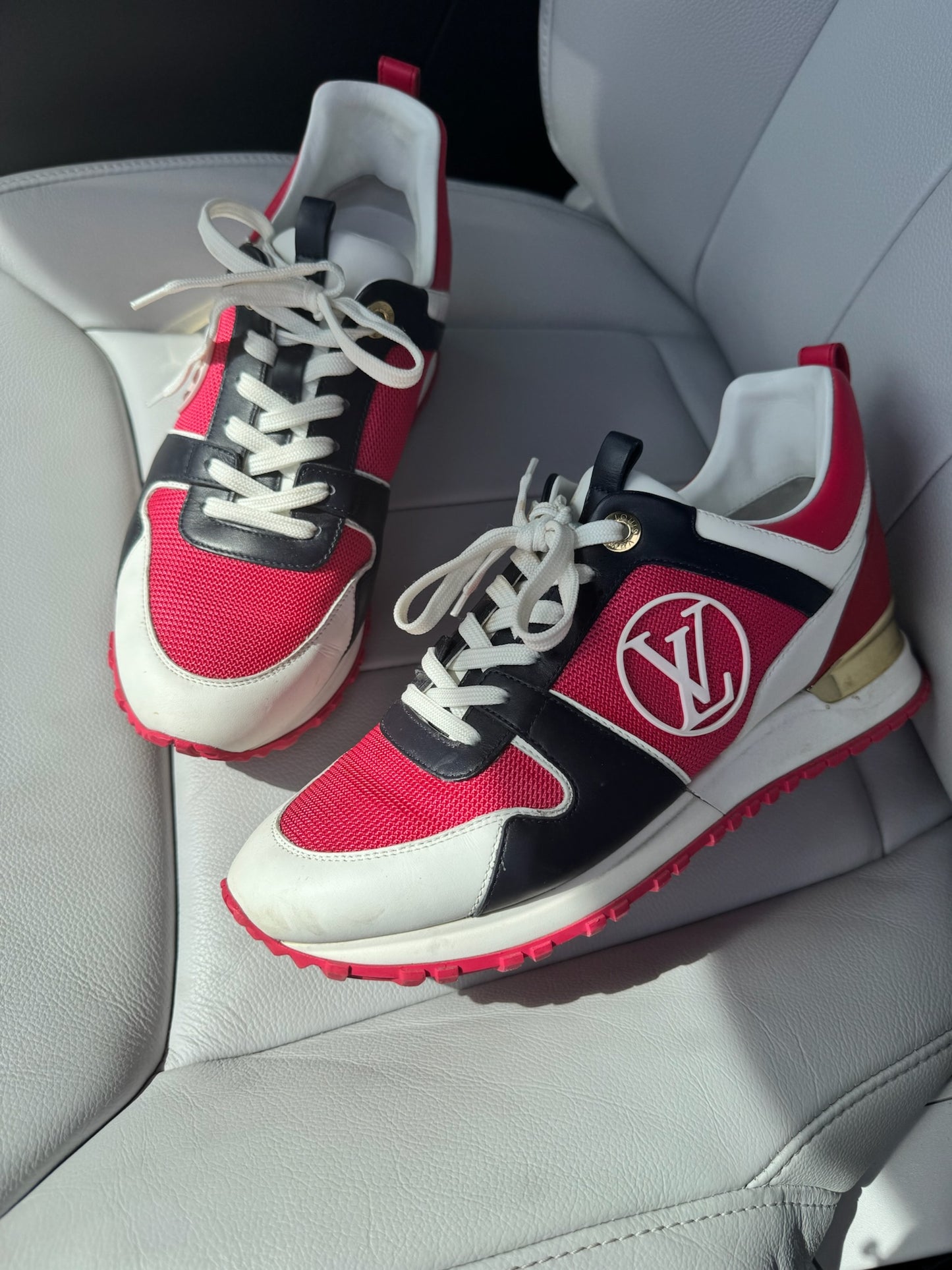 Louis Vuitton Run Away Pink White & Black Trainers - UK 3.5