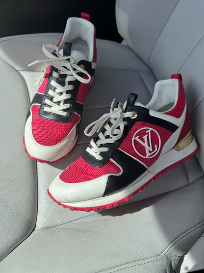 Louis Vuitton Run Away Pink White & Black Trainers - UK 3.5