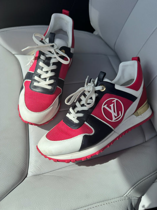 Louis Vuitton Run Away Pink White & Black Trainers - UK 3.5