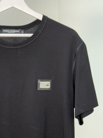 Dolce Gabbana Black Plaque T-shirt - 52/XL
