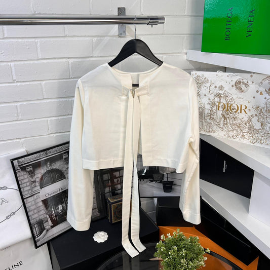 Daniel Pollit White Croppes Shirt 
- XS