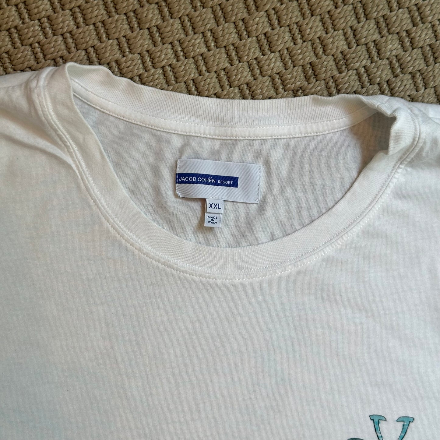 Jacob Cohën Men's white and blue logo T-shirt - XXL