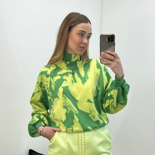 Off-White Green Tie Die Logo Jumper - Small