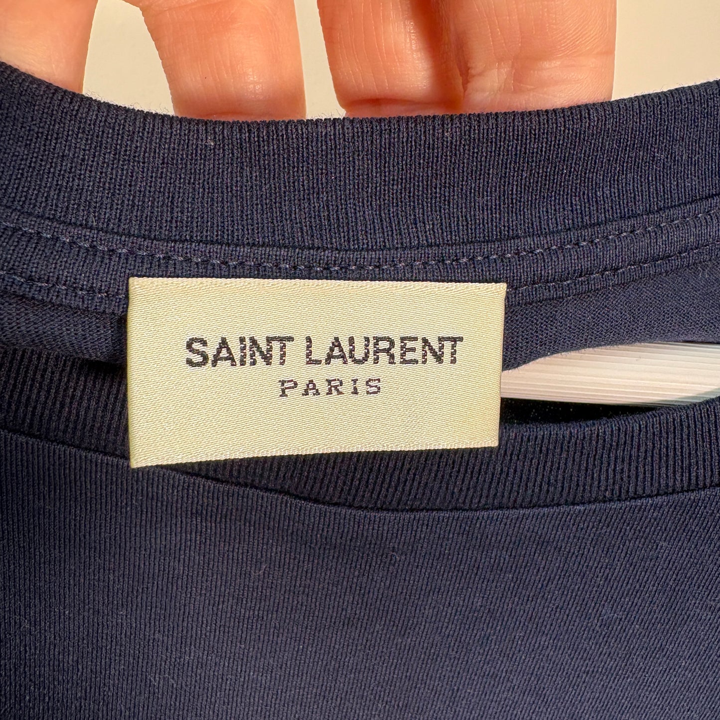 Saint Laurent Navy Blue T-Shirt – UK Small