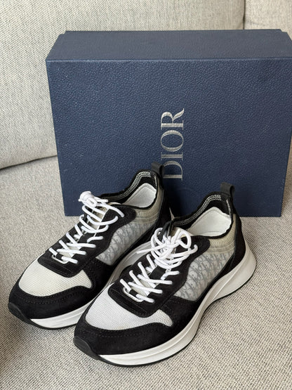 Dior B25 Oblique Black Suede White Trainers - 42/UK8