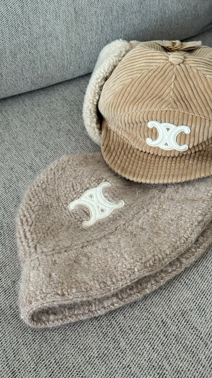 Celine Triomphe Shapka in shearling Hat