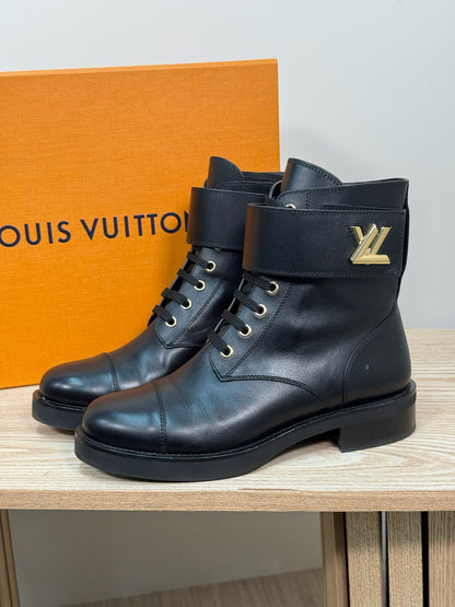 Louis Vuitton Black Wonderland Flat Ranger Boot-UK5