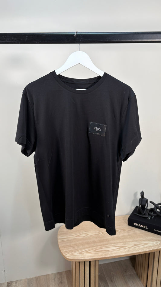 Fendi Black Stitch Logo T-Shirt – UK Small