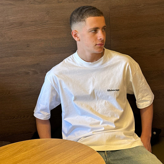 Balenciaga White BB Logo T-Shirt – Medium