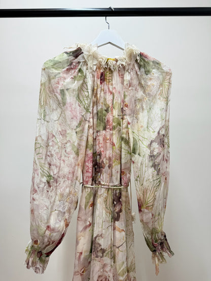 Zimmermann Cream Purple Flower 'Dancer Flutter' Playsuit- New In Tags SIZE 1-UK 8/10