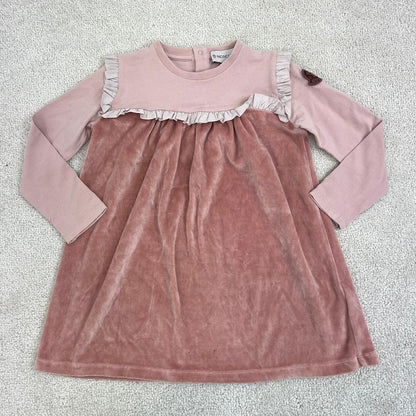Kids Moncler Nude/Brown Suede Dress - Age 3