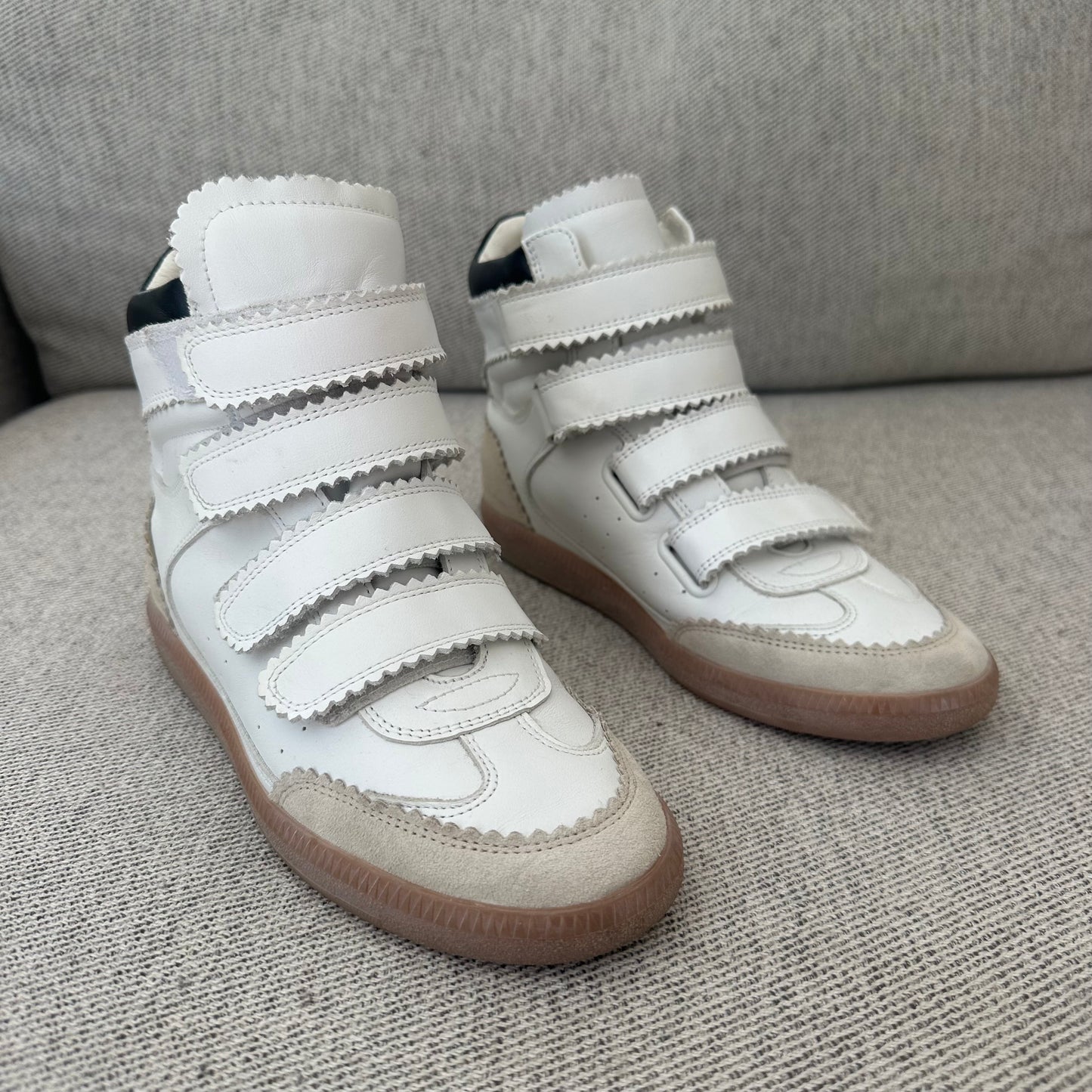 Isabel Marant White Leather Velcro Trainers – EU 37 / UK 4