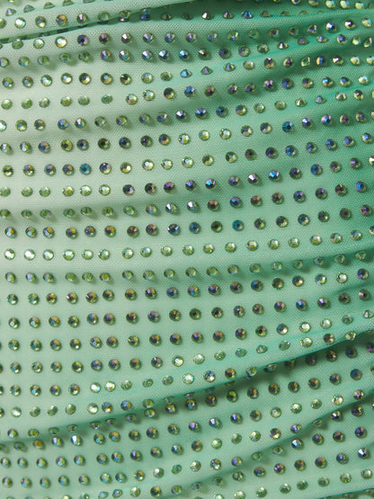 Self-Portrait Green Contour Print Gradient Diamanté Dress – New In Tags UK 10