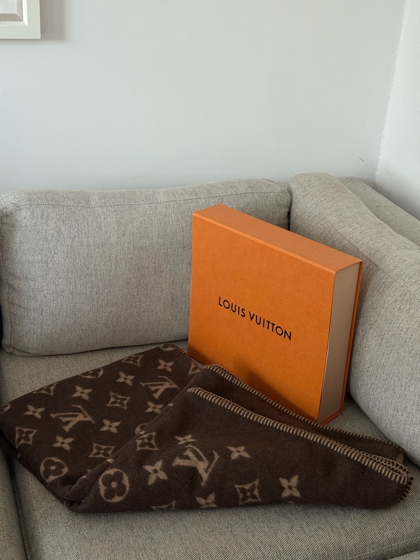 Louis Vuitton Neo Monogram Cashmere Blanket- Brand New In Box