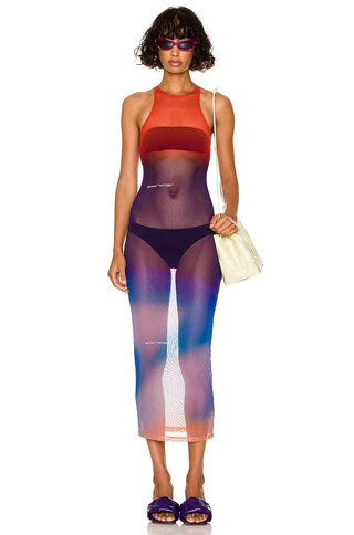 Off-White Off Blur Gradient Mesh Maxi Dress – New In Tags IT 40 / UK 8