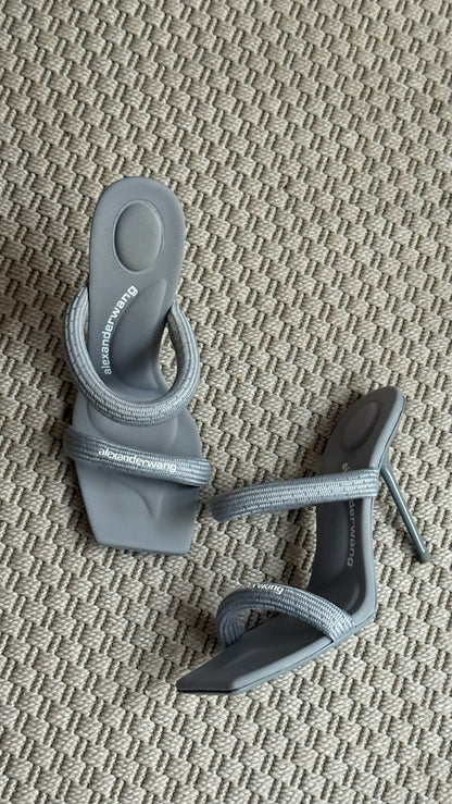 Alexander Wang Gray Julie 105mm Nylon Tubular Heeled Sandals - UK 5.5