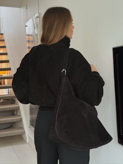 Toteme Large Tote Bag in Suede Espresso