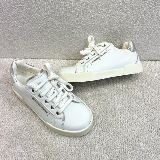 Kids Dolce & Gabbana white and silver logo trainer - EU 30