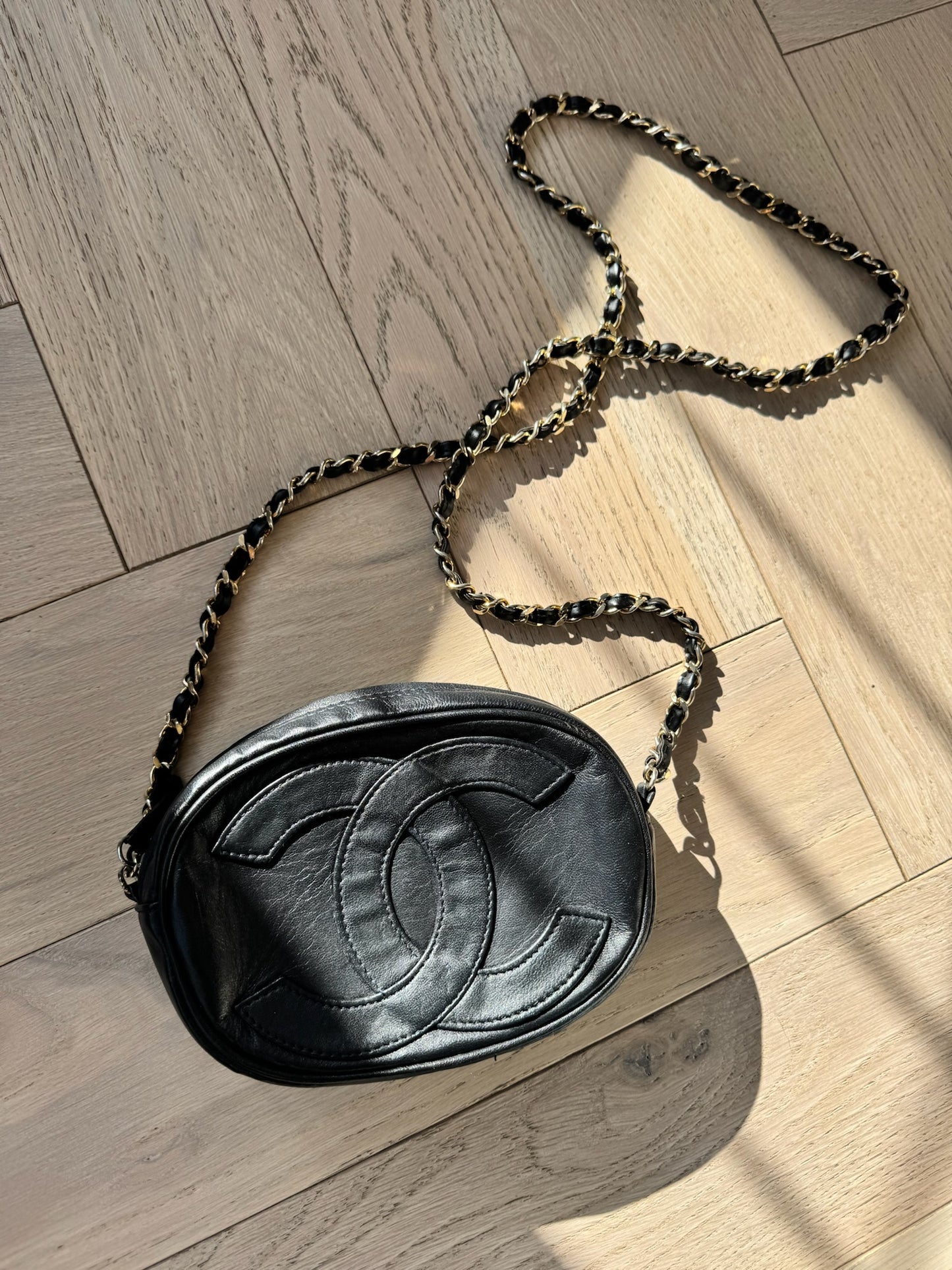 Chanel Black Oval Vintage Chanel Mini