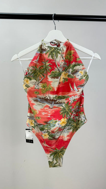 Zimmermann Orange Hawaii Swimsuit New In Tags Size 2/ UK 12
