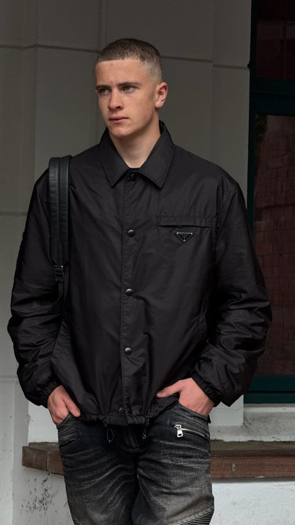 Prada Black Re-Nylon blouson Zip Up Jacket -52/XL