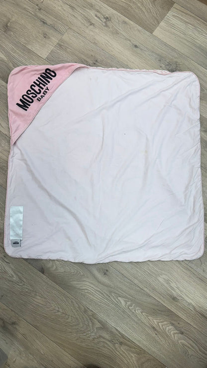 Kids Moschino Baby Hooded Blanket Pink – One Size
