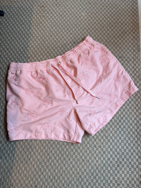 Burberry Pink Embroidered Equestrian Knight Swim Shorts – XL