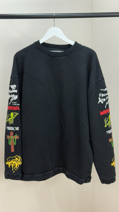 Off-White Black 'Mirror' Logo Jumper - XS oversize
