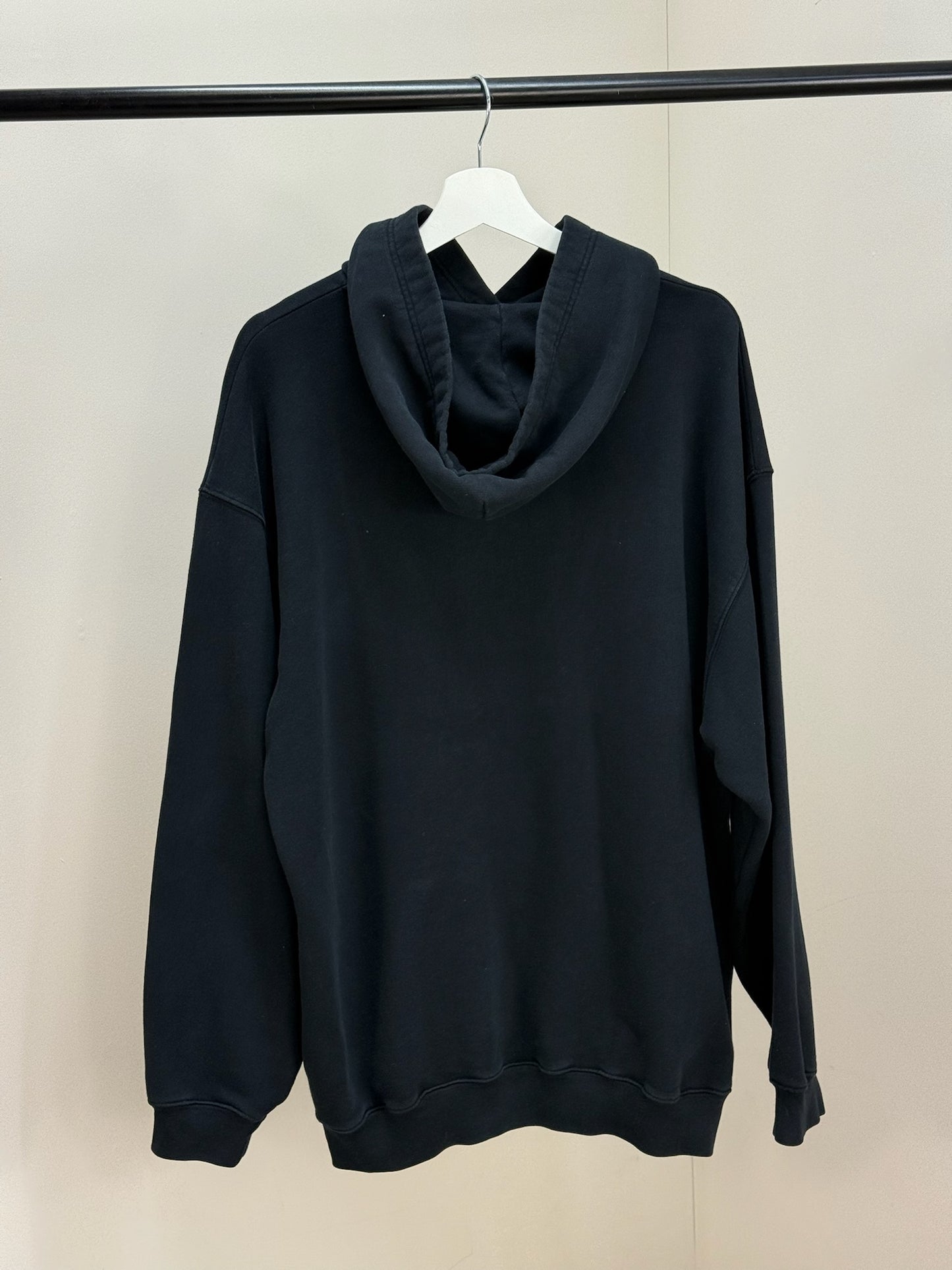 Balenciaga Black Multi Colour Logo Hoodie - Small oversize