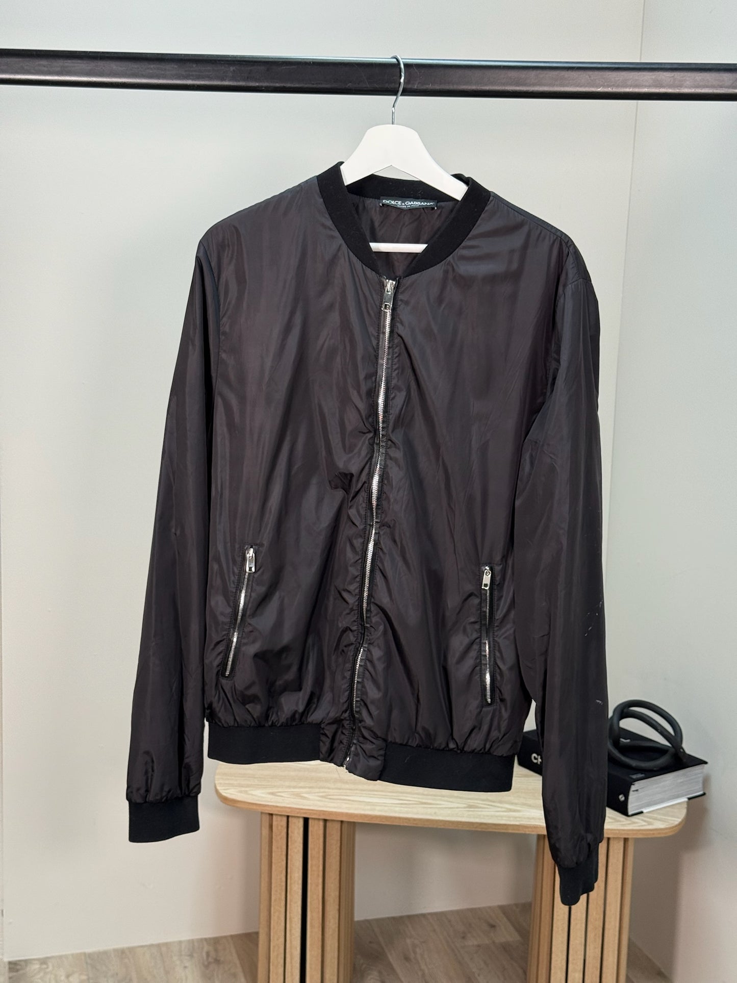 Dolce & Gabbana Black Nylon Bomber Jacket - 52/ Large