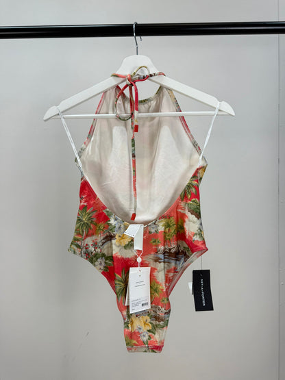 Zimmermann Orange Hawaii Swimsuit New In Tags Size 2/ UK 12