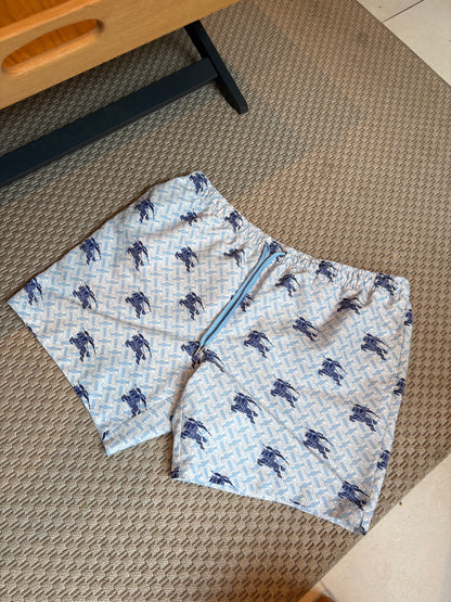 Burberry Blue Monogram Equestrian Knight Swim Shorts – XL