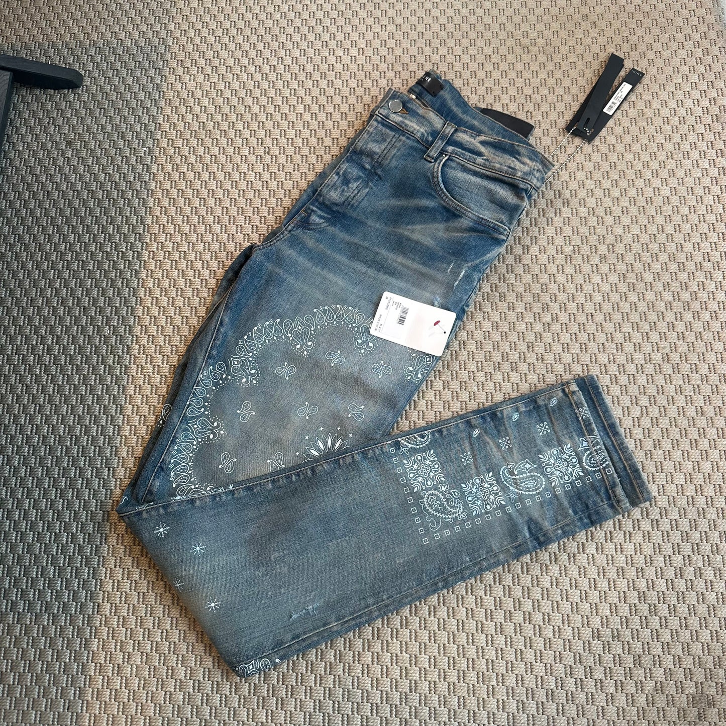 Amiri Blue Bandana MX1 Jeans – New In Tags 36