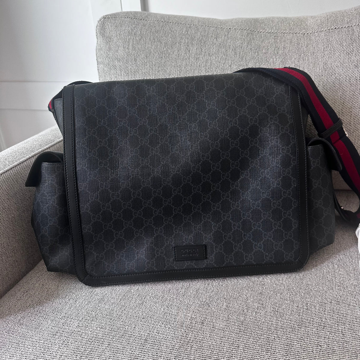 Gucci Navy Red GG Supreme Baby Changing Bag