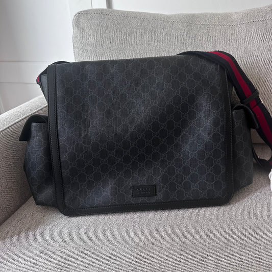 Gucci Navy Red GG Supreme Baby Changing Bag